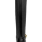 Botas de couro Coach Farrah femininas, pretas, tamanho 7 B