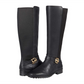 Botas de couro Coach Farrah femininas, pretas, tamanho 7 B