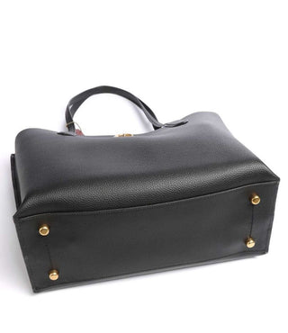Coach Bolsa Tote Feminina de Couro Polido Pebble Willow Preta Tamanho Regular