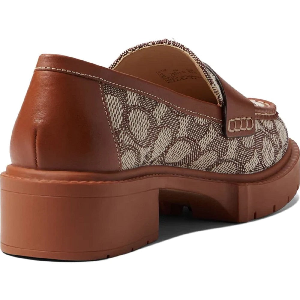 Coach Mocassim Leah Texturizado Jacquard Feminino Marrom Tamanho 5,5 B
