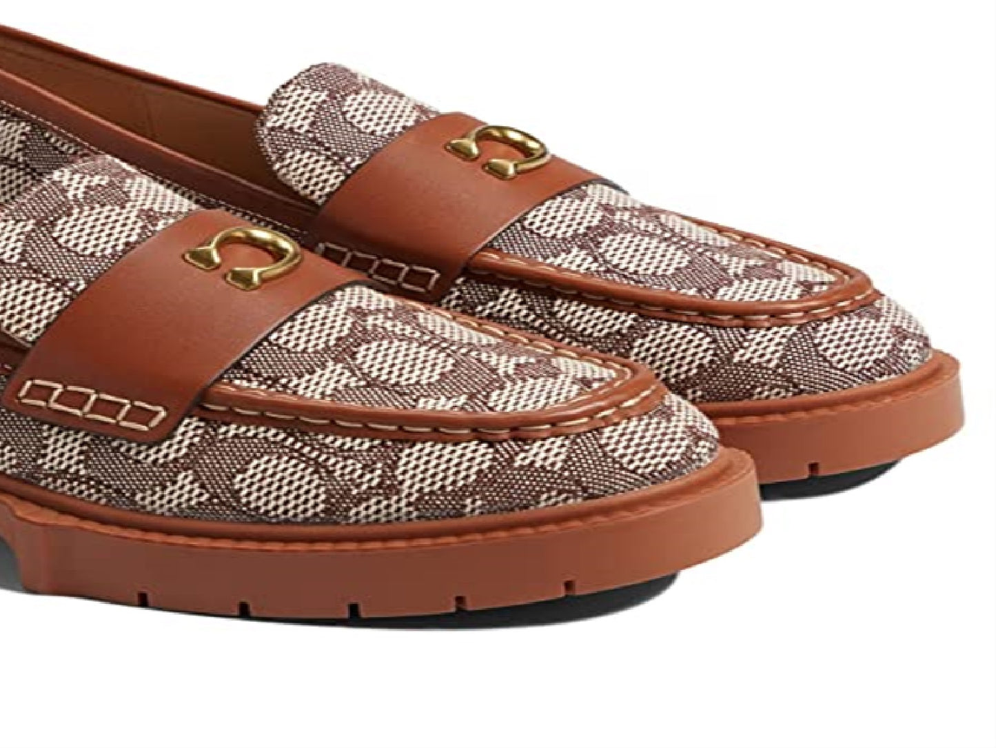 Coach Mocassim Leah Texturizado Jacquard Feminino Marrom Tamanho 7 B