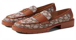 Coach Women's Leah Textured Jacquard Loafer Brown Size 7 B