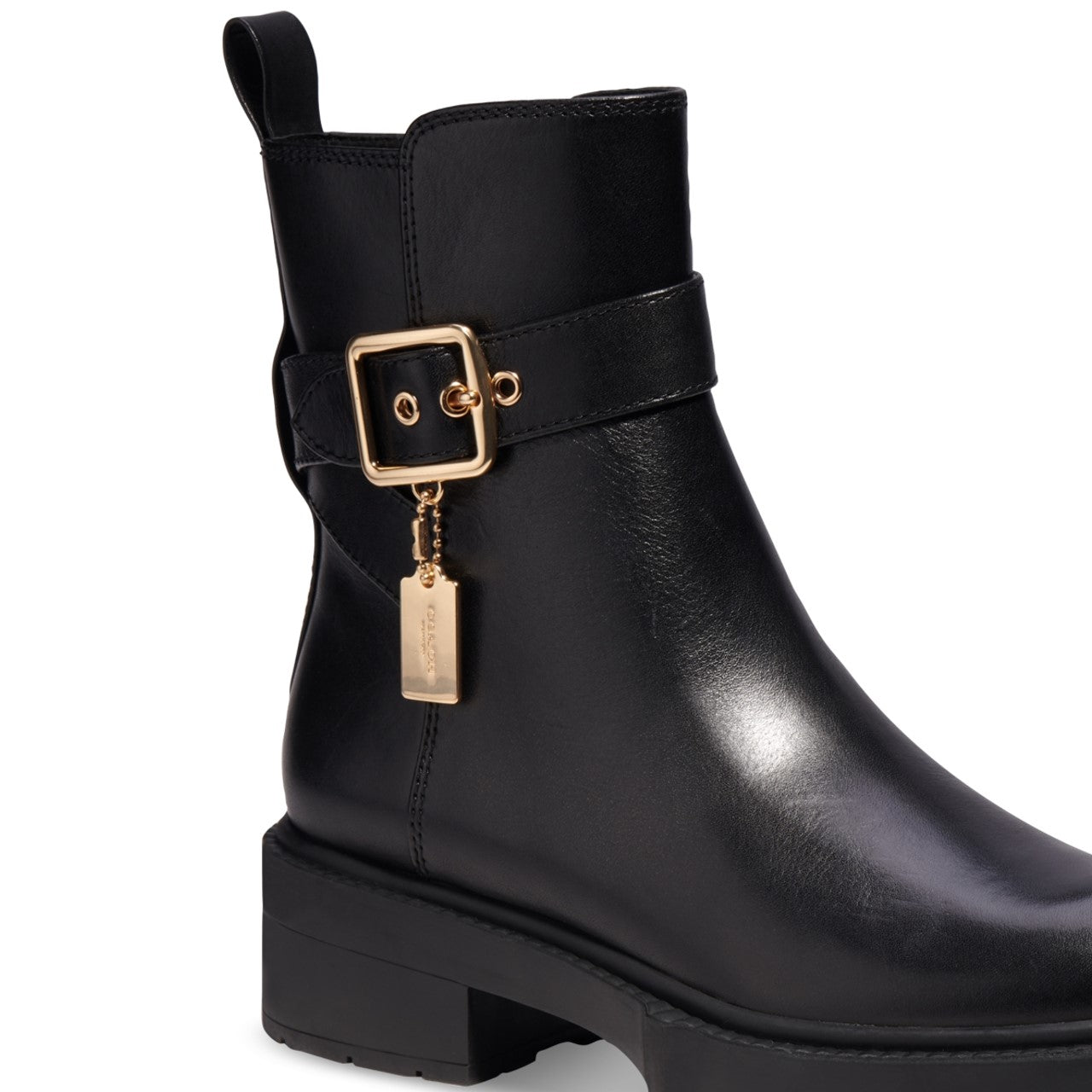 Bota Coach Lacey Leather Feminina Preta Tamanho 7