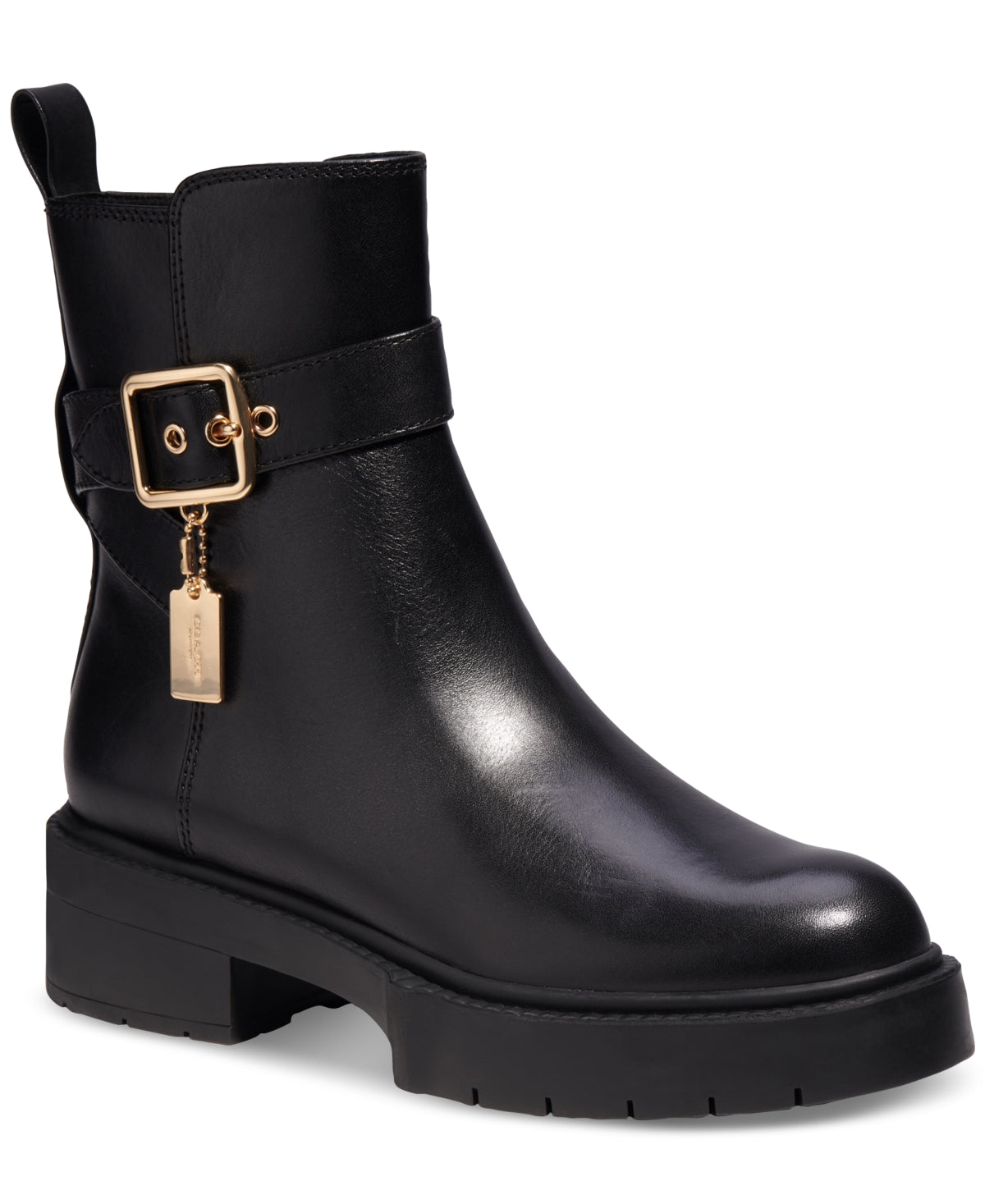 Bota Coach Lacey Leather Feminina Preta Tamanho 7