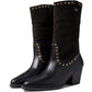 Bota Coach Pheobe de couro feminina preta tamanho 8,5M
