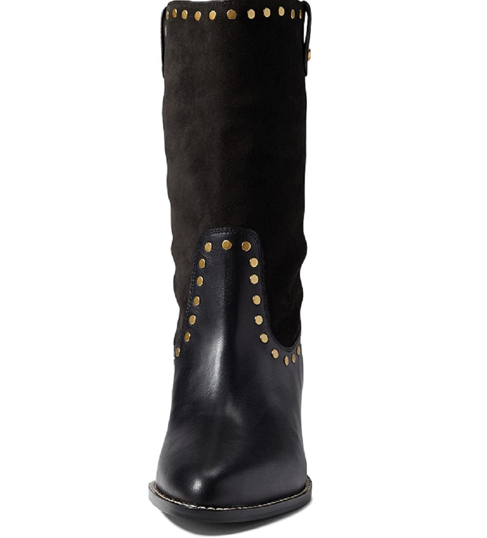 Bota Coach Pheobe de couro feminina preta tamanho 8,5M