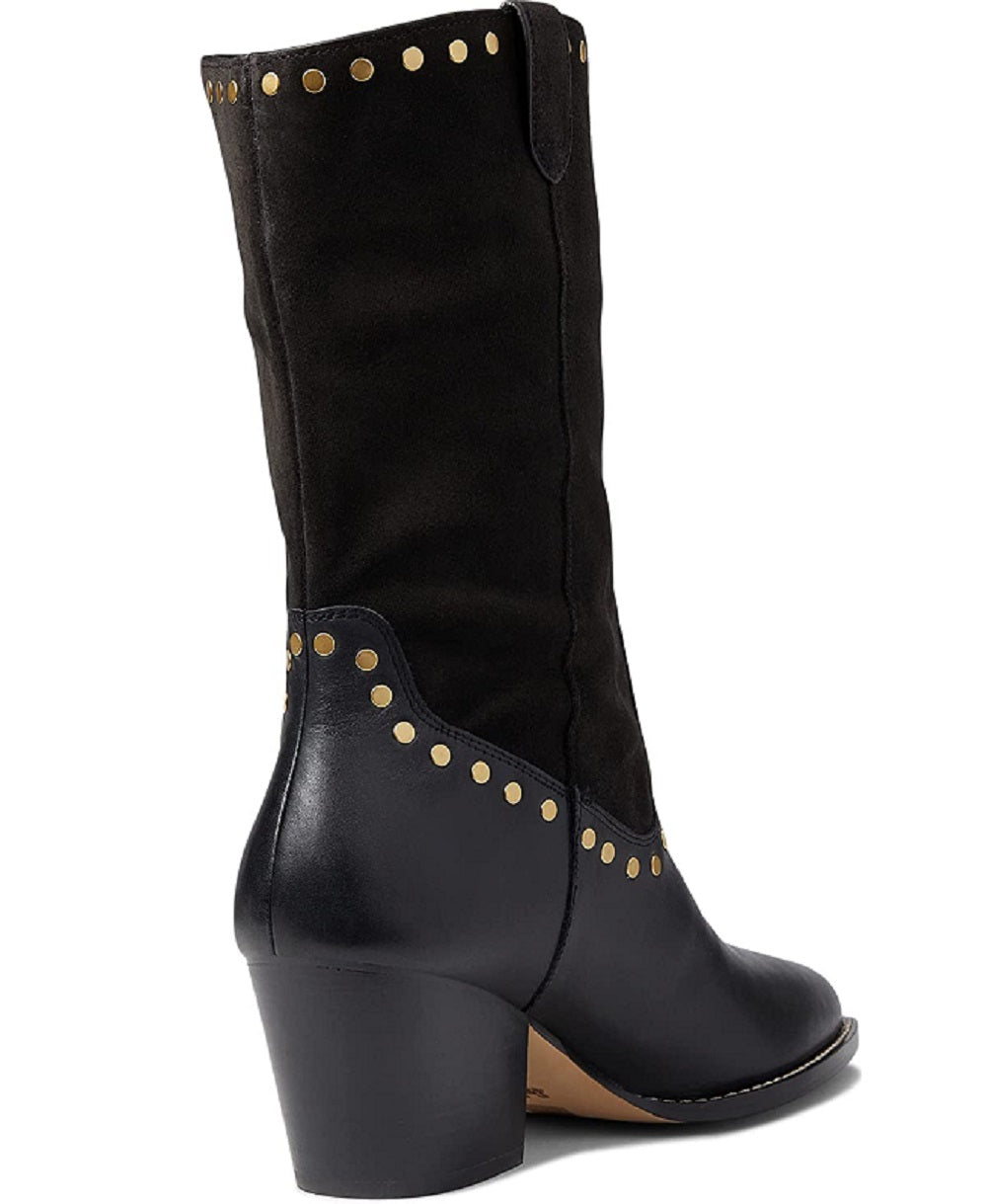 Bota Coach Pheobe de couro feminina preta tamanho 8,5M