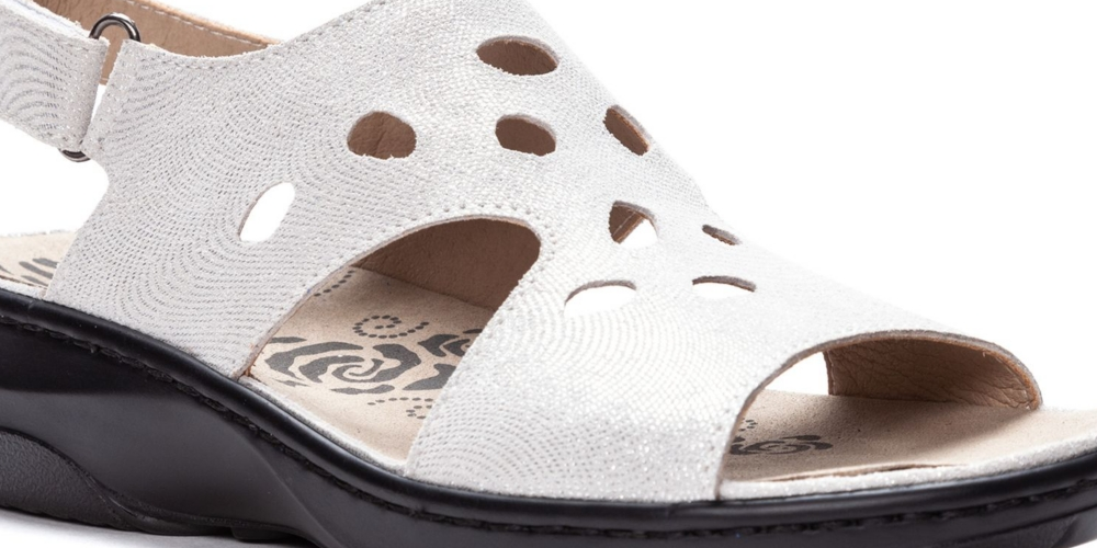 Sandálias femininas Propet Gabbie Open Toe Cinza Tamanho 9