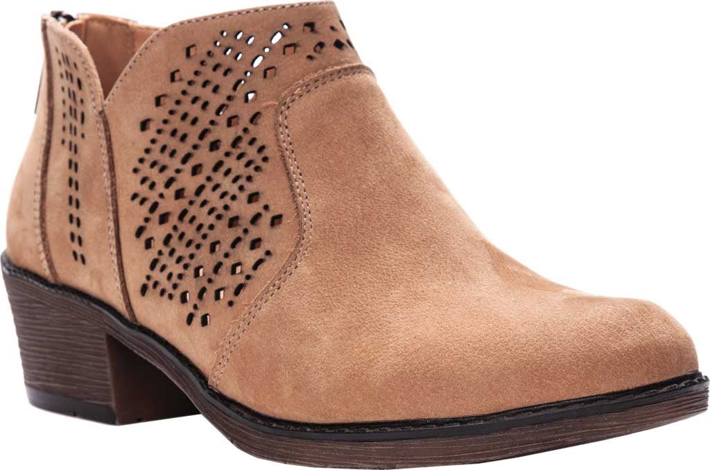 Bota feminina Propet Remy de couro marrom, tamanho 6