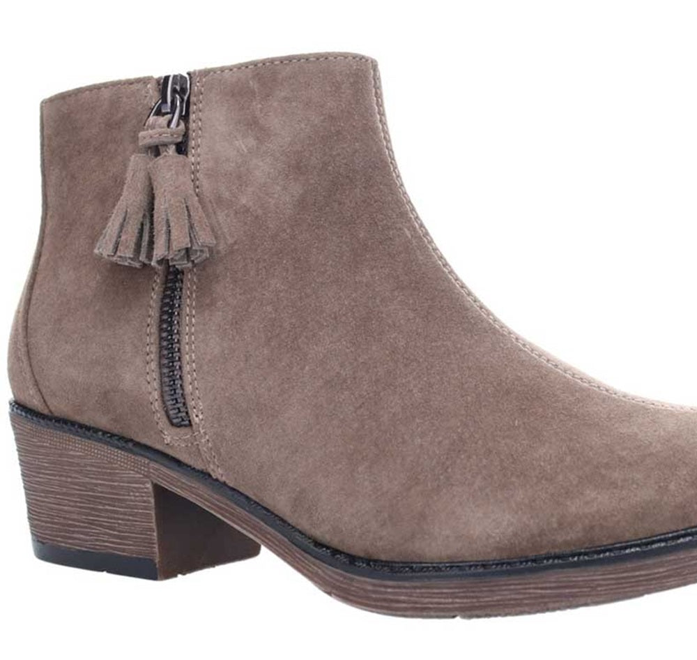 Botas femininas Propet Rebel Ankle Boots, marrom, tamanho 7N