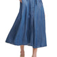 Calvin Klein Vestido-camisa midi jeans com cinto feminino azul tamanho 16