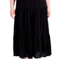 Vestido longo de algodão texturizado Calvin Klein feminino, preto, tamanho 2X