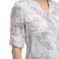 Camisa Calvin Klein Feminina Estampada Paisley Cinza Tamanho P