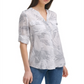 Camisa Calvin Klein Feminina Estampada Paisley Cinza Tamanho P