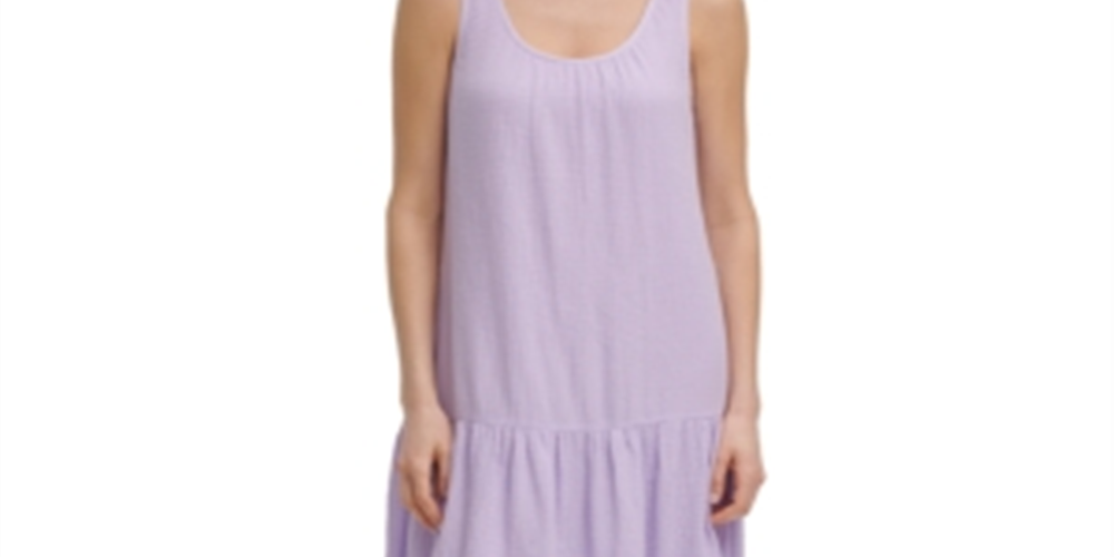 Vestido longo Calvin Klein feminino de gaze lisa com camadas, roxo, tamanho GG
