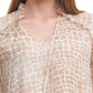 Blusa Calvin Klein Feminina Estampada Manga Longa com Babados Marrom Tamanho X-G