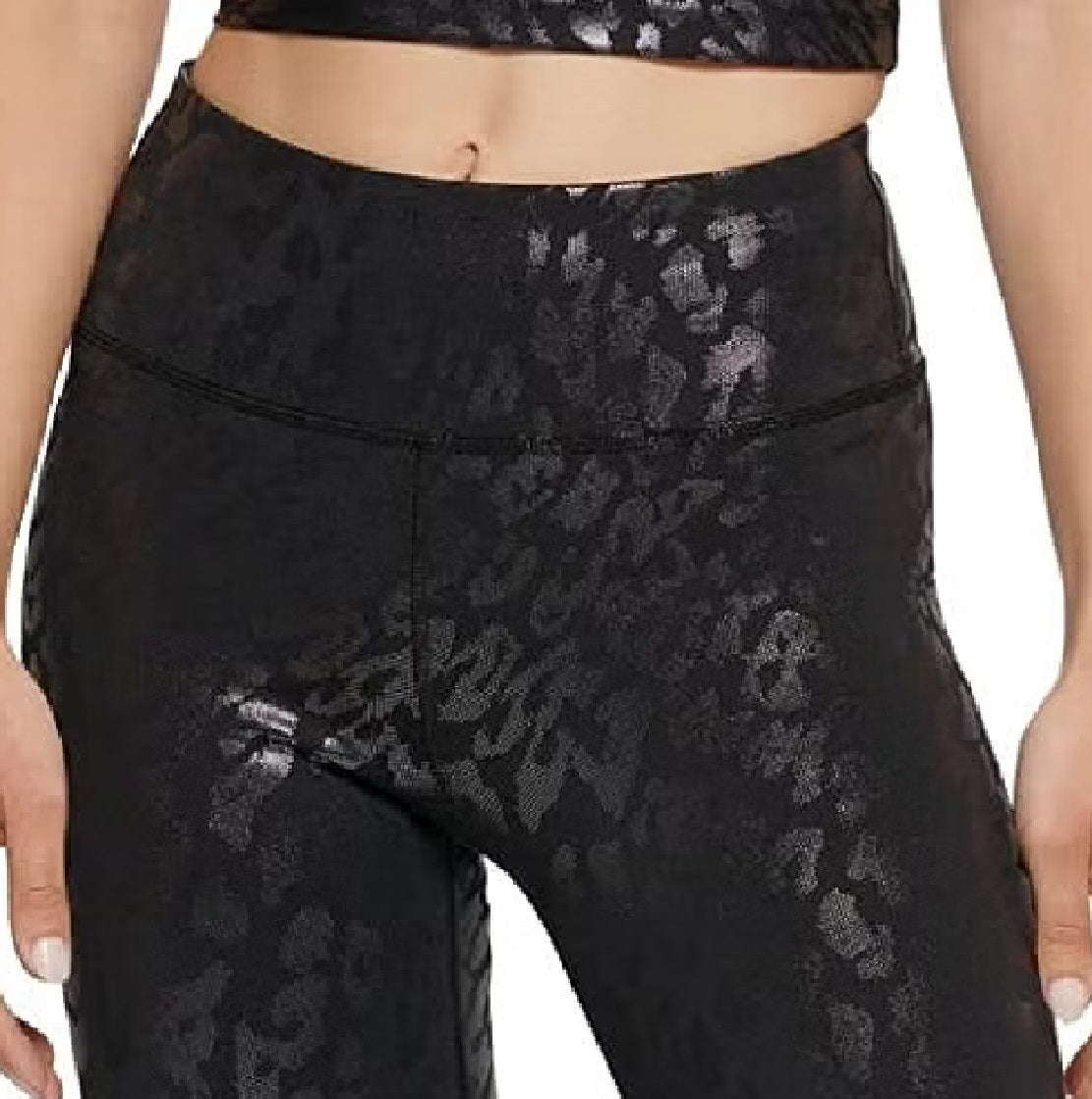 Calvin Klein Shorts de Ciclismo Feminino Performance Estampado Preto Tamanho P