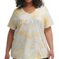Camiseta Calvin Klein Feminina Stretch Gola V Active Wear Laranja Tamanho 2X