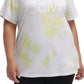 Camiseta Calvin Klein Feminina Stretch Manga Curta Gola V Amarela Tamanho 2X