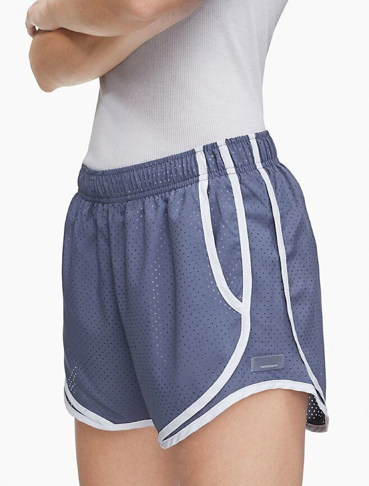 Calvin Klein Shorts Perfurado Feminino Cinza Tamanho X-G