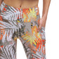 Calça legging feminina estampada de cintura alta, marrom, tamanho grande