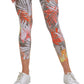 Calça legging feminina Calvin Klein Performance com estampa de cintura alta, marrom, tamanho médio