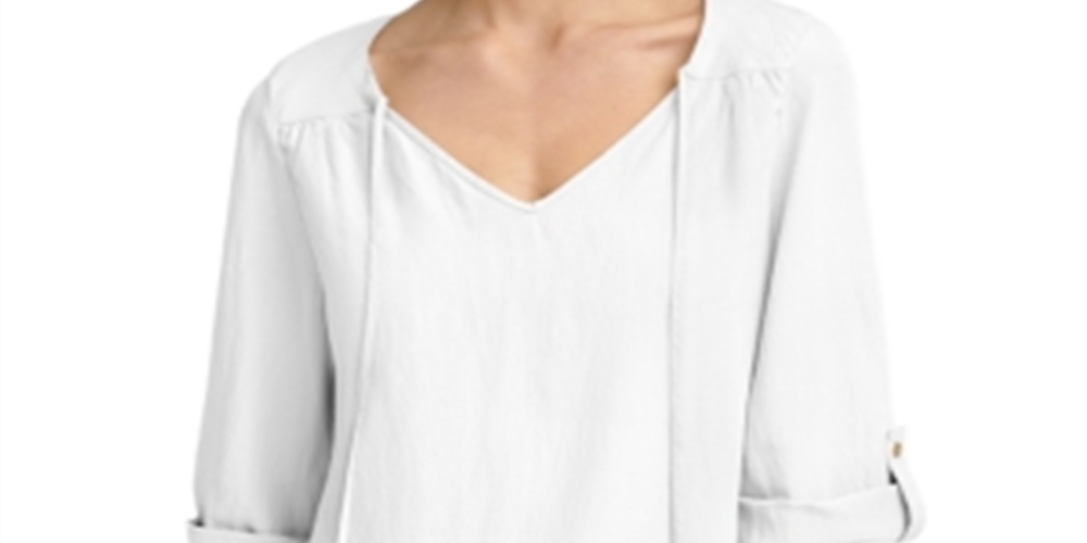 Blusa Calvin Klein Feminina Manga Longa Gola Alta Branca Tamanho XG