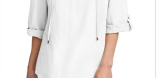 Blusa Calvin Klein Feminina Manga Longa Gola Alta Branca Tamanho XG