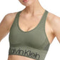 Sutiã esportivo Calvin Klein feminino de impacto médio, verde, tamanho extrapequeno