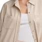 Blusa de malha feminina Calvin Klein com botões, marrom, tamanho grande