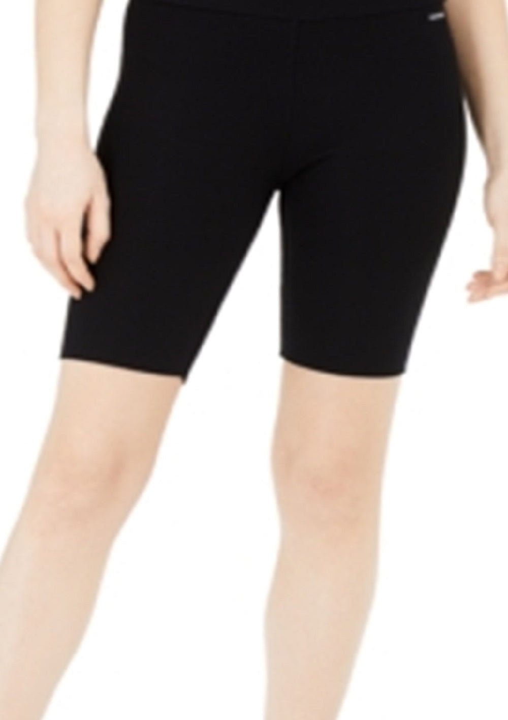 Calvin Klein Shorts Feminino Cintura Alta Canelado Ciclismo Preto Tamanho P