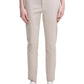 Calça Calvin Klein Feminina Sarja de Algodão Elástico Marrom Tamanho 2