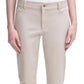 Calça Calvin Klein Feminina Sarja de Algodão Elástico Marrom Tamanho 2
