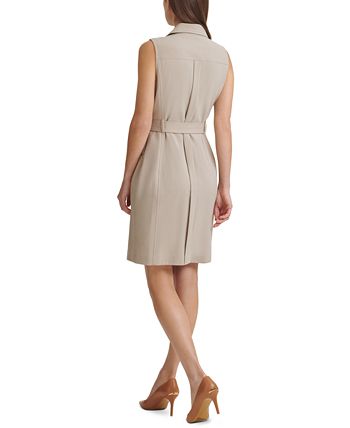 Vestido curto Calvin Klein feminino, marrom, tamanho 14