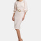 Vestido Calvin Klein Feminino Manga Balão Cinto Bainha Rosa Tamanho 4