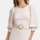 Vestido Calvin Klein Feminino Manga Balão Cinto Bainha Rosa Tamanho 4