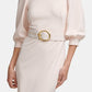 Vestido Calvin Klein Feminino Manga Balão Cinto Bainha Rosa Tamanho 16