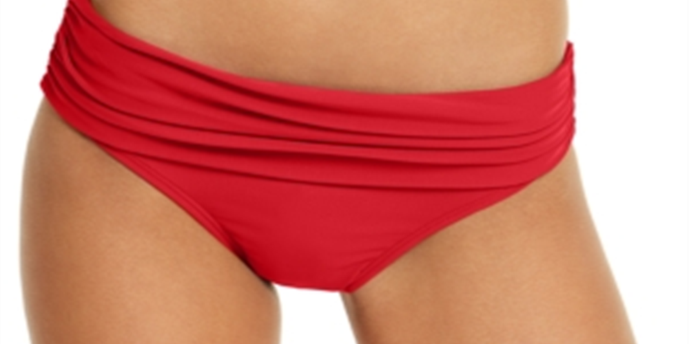 Tommy Hilfiger Biquíni Feminino Dobrável Framboesa Sólida Vermelho Tamanho M