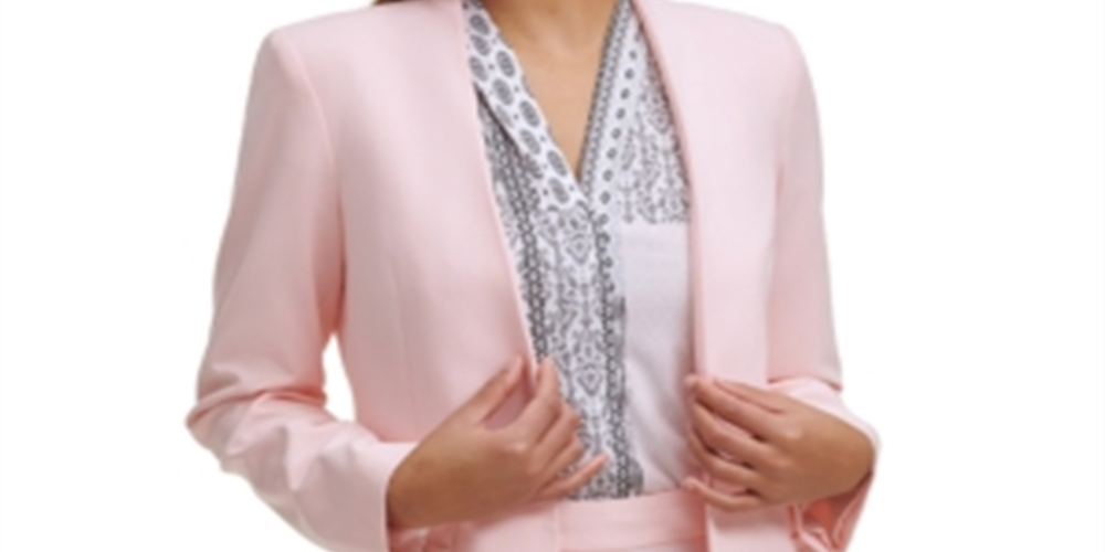 Jaqueta Calvin Klein Feminina Topper Aberta Frente Rosa Tamanho 2 Petite