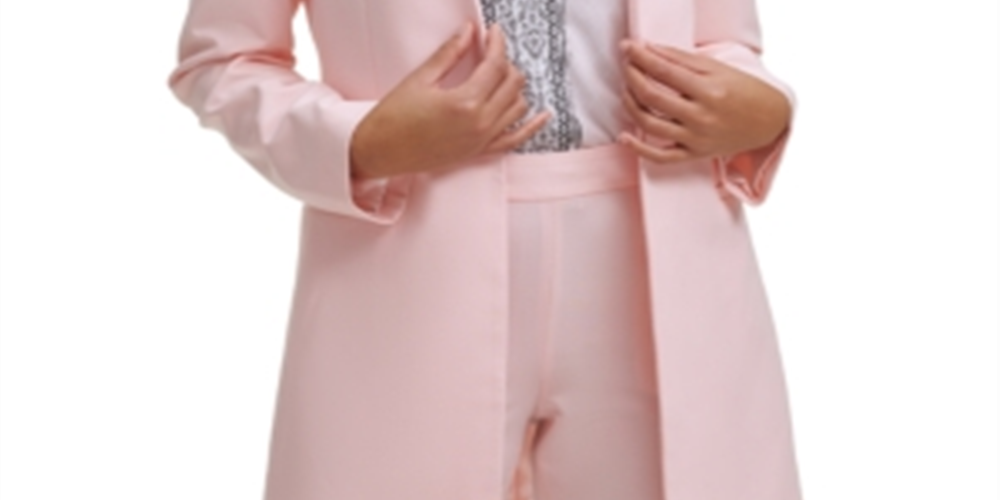 Jaqueta Calvin Klein Feminina Topper Aberta Frente Rosa Tamanho 2 Petite