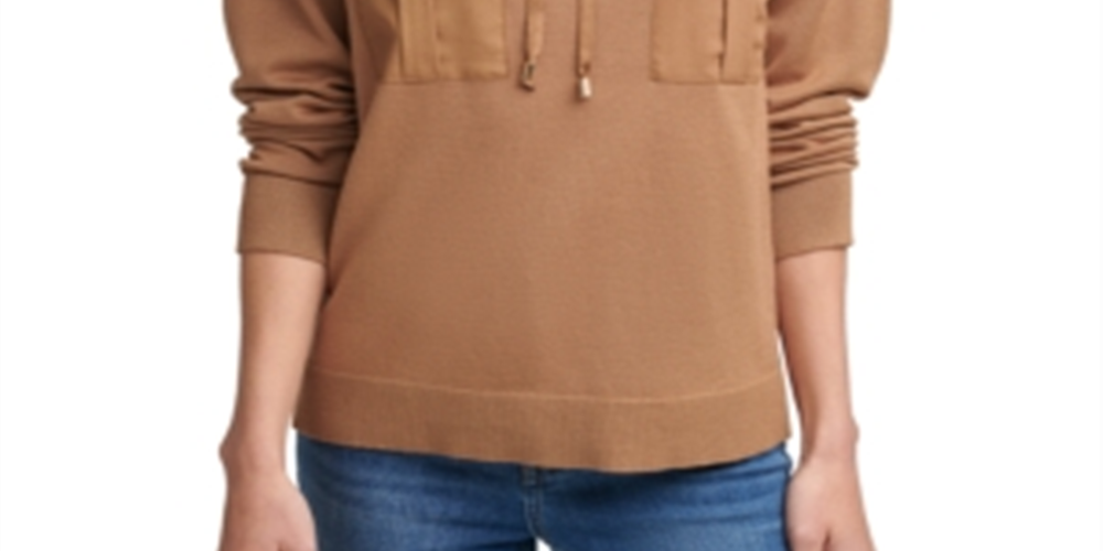 Suéter Calvin Klein Feminino Gola Alta Marrom Tamanho Médio