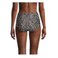 Calvin Klein Calcinha de Biquíni Feminina Cintura Alta Plissada com Estampa Animal e Maiô Preto Tamanho Médio
