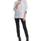 Camisa Calvin Klein Feminina Gola V Franzida Branca Tamanho Médio