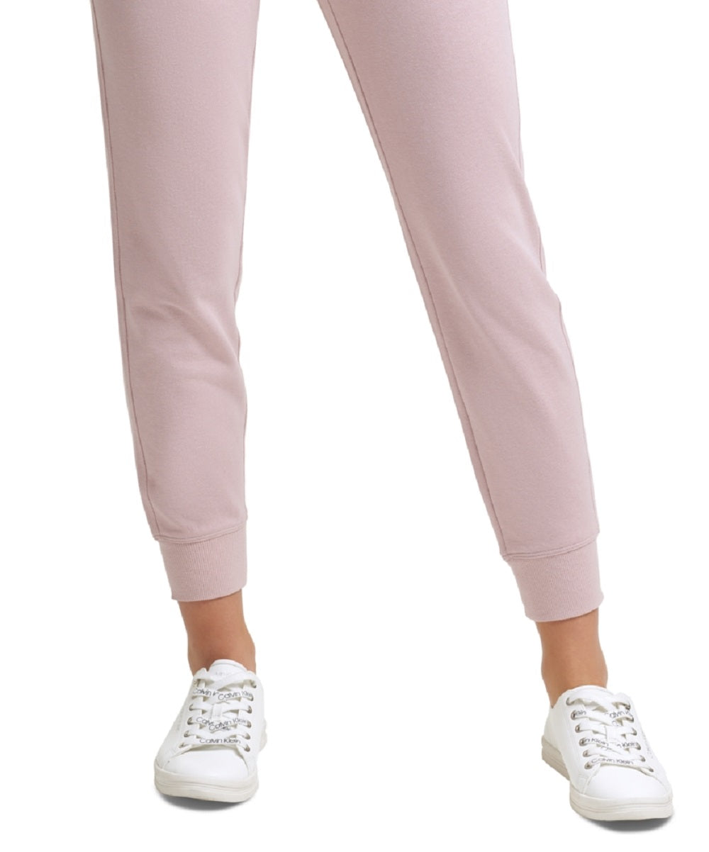 Calça de moletom feminina Calvin Klein com forro de lã, rosa, tamanho médio