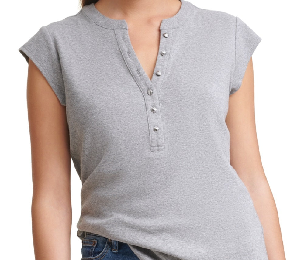 Calvin Klein Boné Feminino Henley Cinza Tamanho XS