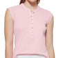 Calvin Klein Feminino Manga Curta Henley Rosa Tamanho X-G