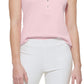 Calvin Klein Feminino Manga Curta Henley Rosa Tamanho X-G
