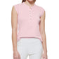 Calvin Klein Feminino Manga Curta Henley Rosa Tamanho X-G