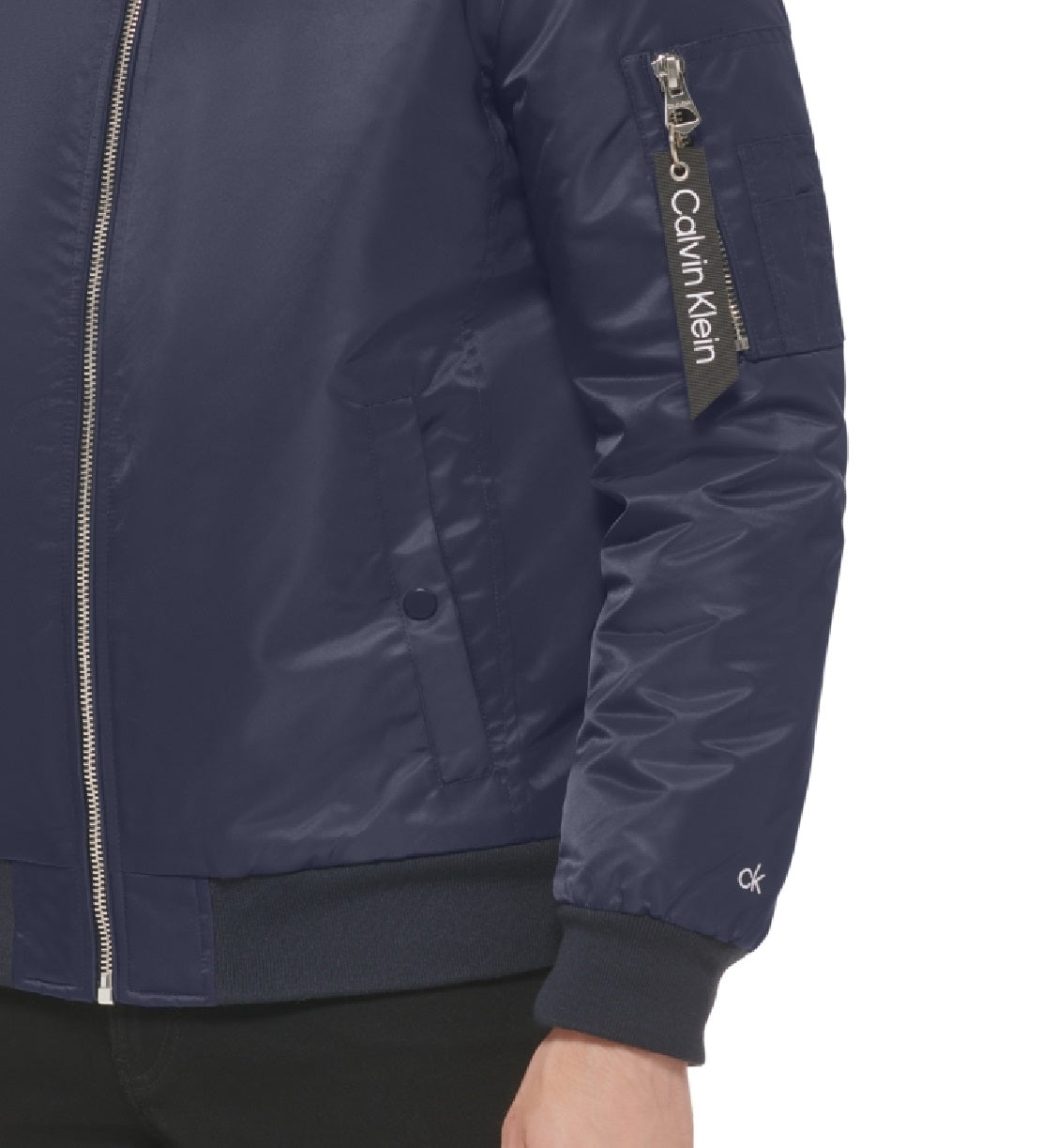 Jaqueta bomber masculina Calvin Klein Classic Ma 1 Nylon azul tamanho X-G