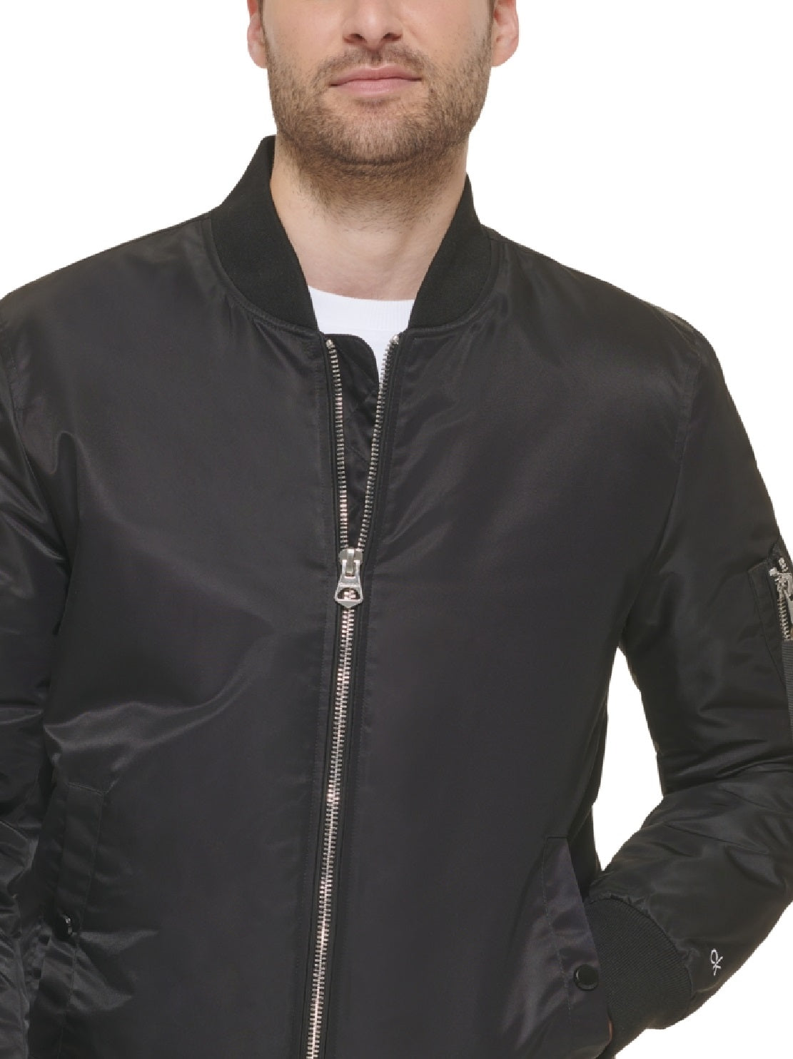 Jaqueta bomber masculina Calvin Klein Classic Ma 1 Nylon preta tamanho grande